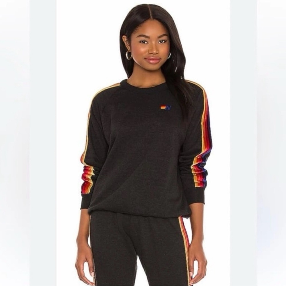 Like. New Aviator Nation Velvet Striped Sweatshirt - Sz L